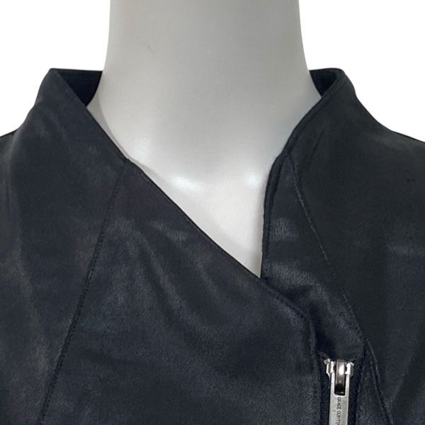 ◇ ダイアグラム Diagram ライダースジャケット ノーカラー 異素材 黒