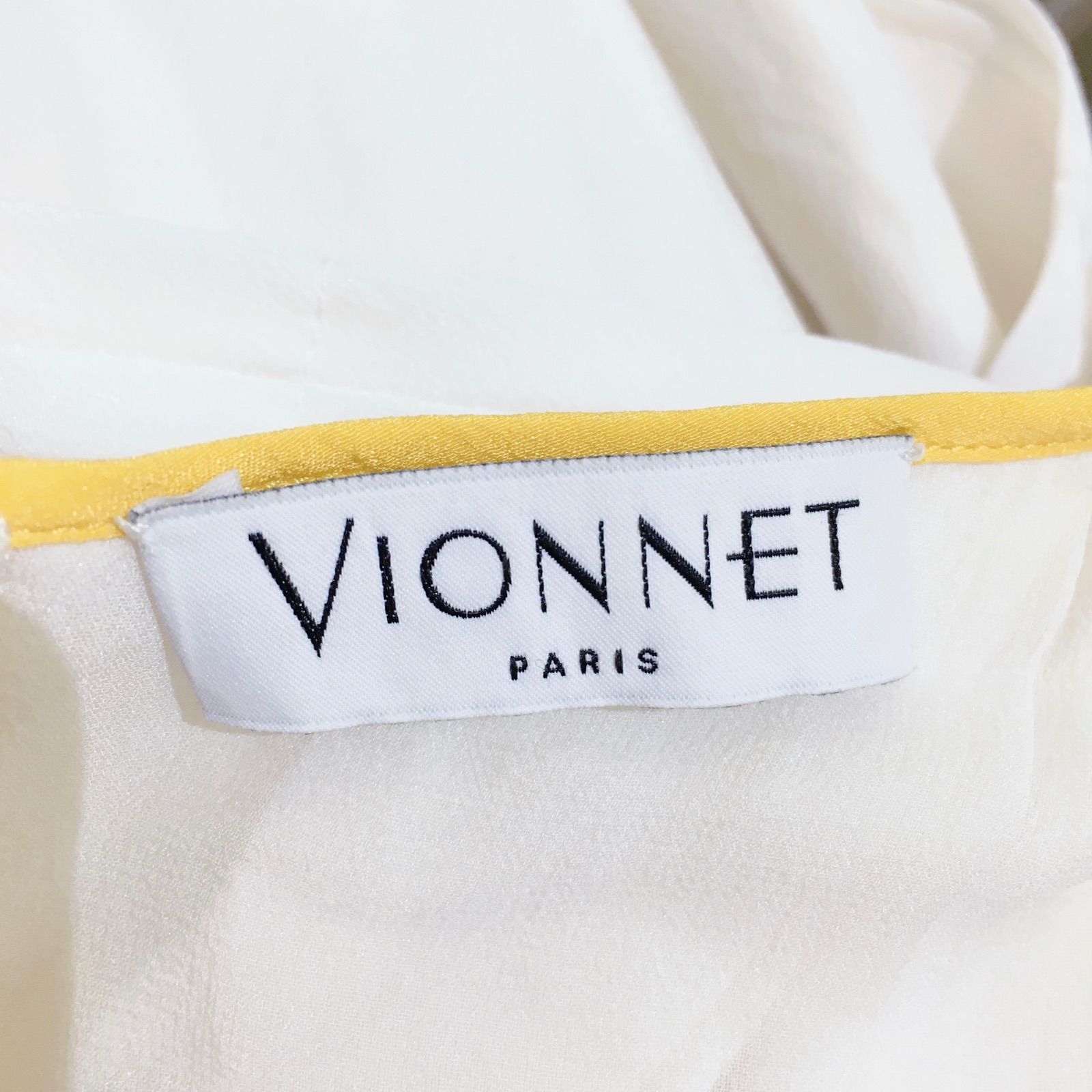 VIONNET ヴィオネ 100% シルク プリーツ ワンピース 白黒 レディース