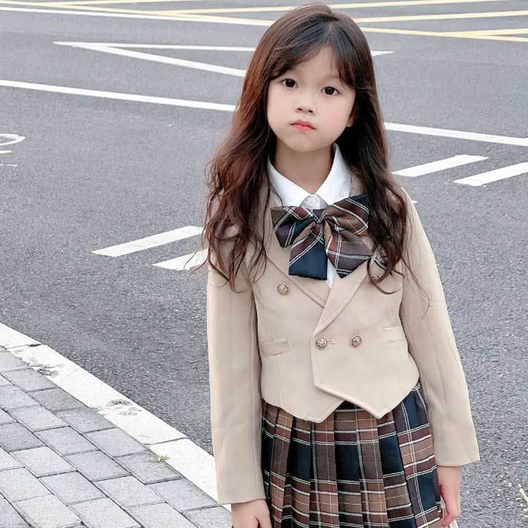 入学式 女の子 女の子 結婚式 スーツ チェック柄スカート