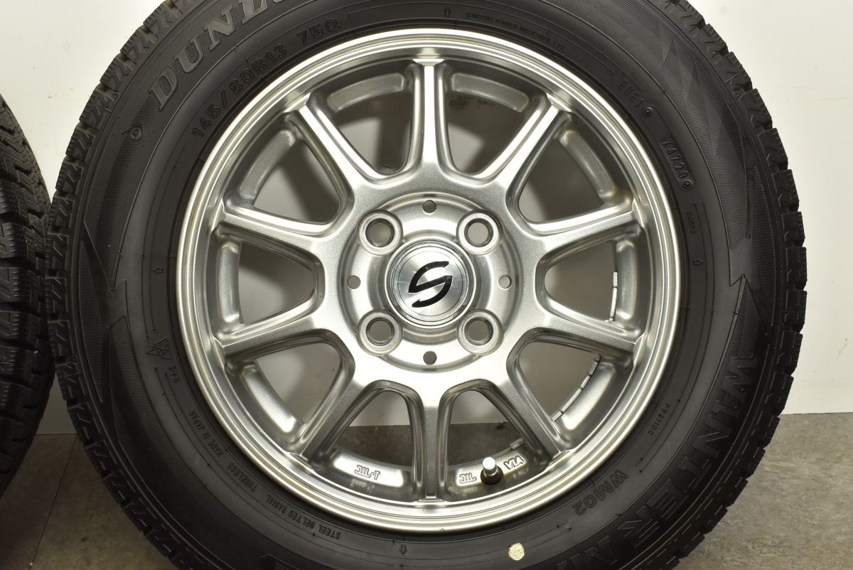 バリ溝 ストレンジャー 13in 4.00B 43 PCD100 ダンロップ ウィンターマックス WM02 145 80R13 N-BOX アルト ワゴンR スペーシア デイズ FFCRYSTALESIA_COM