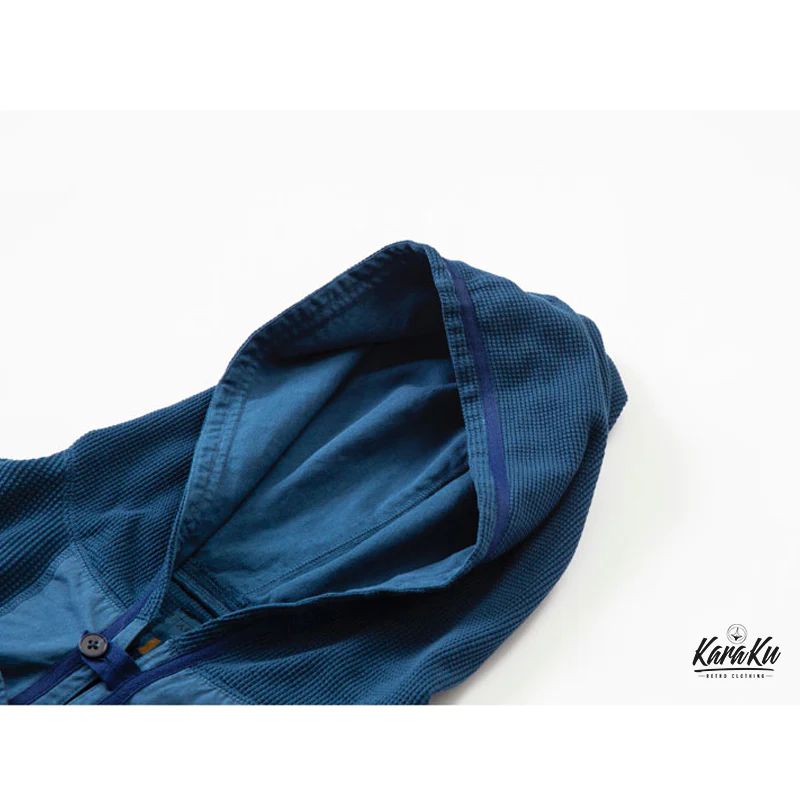 藍染ワッフルドロップショルダーフーディー KRK-GLWY8021800-karaku  