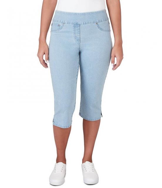 【送料無料】 ルビーアールディー レディース デニムパンツ ボトムス Stretch Clamdigger Pull-On Jeans Chambray