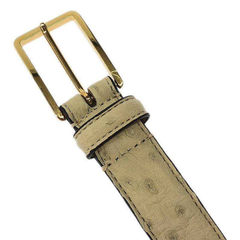 【美品】  Le Yucca's / レユッカス | Y08/26 OSTRITCH BELT オーストリッチ レザーベルト | CM.73 | アイボリー | レディース 美品】 Le Yucca's / レユッカス | Y08/26 OSTRITCH BELT