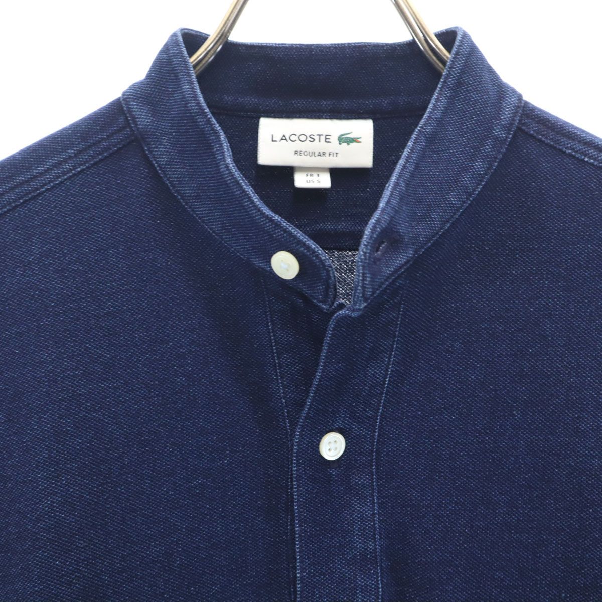 LACOSTE ラコステ 長袖 インディゴピケ ヘンリーネック