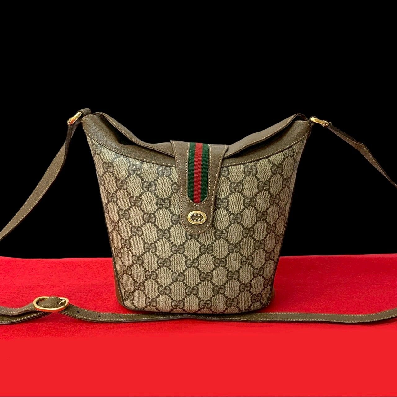 美品！GUCCI シェリー ライン レザー ショルダー バッグ(トリコロール) 楽天市場】オールドグッチ シェリーライン ショルダーバッグの通販