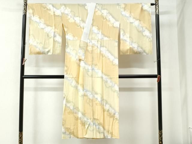 平和屋着物□長襦袢 無双仕立て 花蝶地紋 正絹 逸品 CAAU6557xe