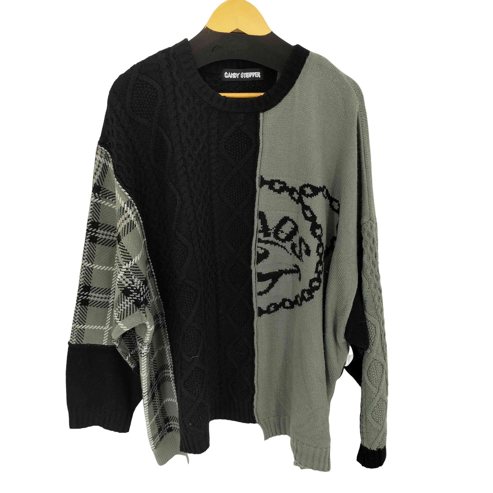Candy Stripper / TOKYO CHAOS CLUB KNIT  ブラック H-25-02-06-1009-PU-TO-KB-ZT204 Candy Stripper / PANDA Tee 2 ブラック H-25-08-04-050-PU-TO