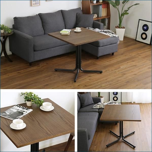 おしゃれなカフェスタイルのコーヒーテーブル（天然木オーク）ブラウン  