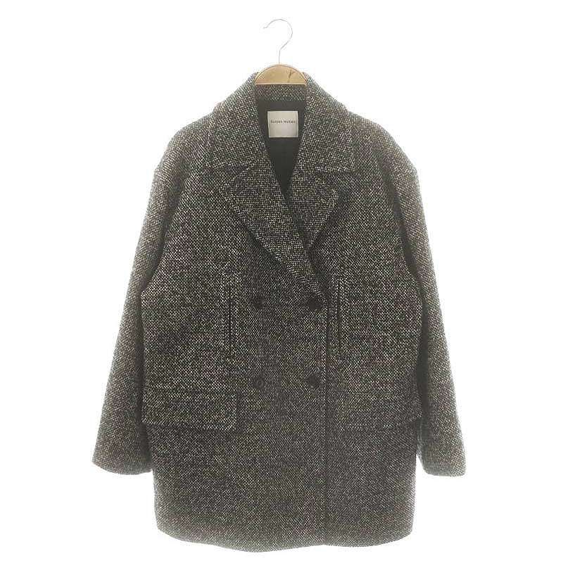 ヒューマンウーマン HUMAN WOMAN 24AW ループツィードPコート ピーコート M ブラック グレー |ES OS