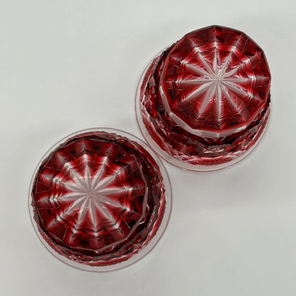 島津薩摩切子 色被せガラス 冷酒器揃 島津磯斉彬竈 デカンタ 冷酒グラス