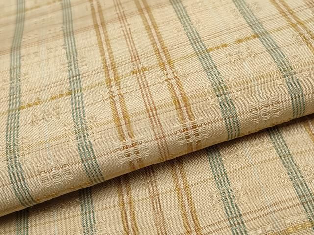 平和屋本店□極上 紬 花織 格子柄 逸品 CYAA2015s5 - メルカリ