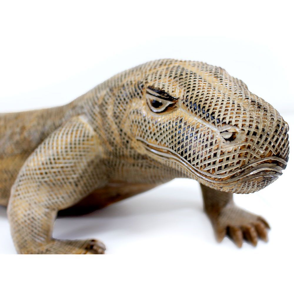 木彫り オブジェ 『コモドドラゴン 』 全長80cm 手彫り 彫刻
