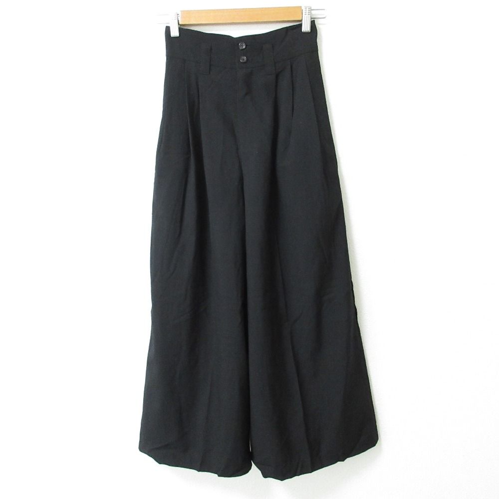 tricot COMME des GARCONS トリココムデギャルソン ウール100％ ハイウエスト タックワイドパンツ AD1993 サイズS ブラック レディース 古着