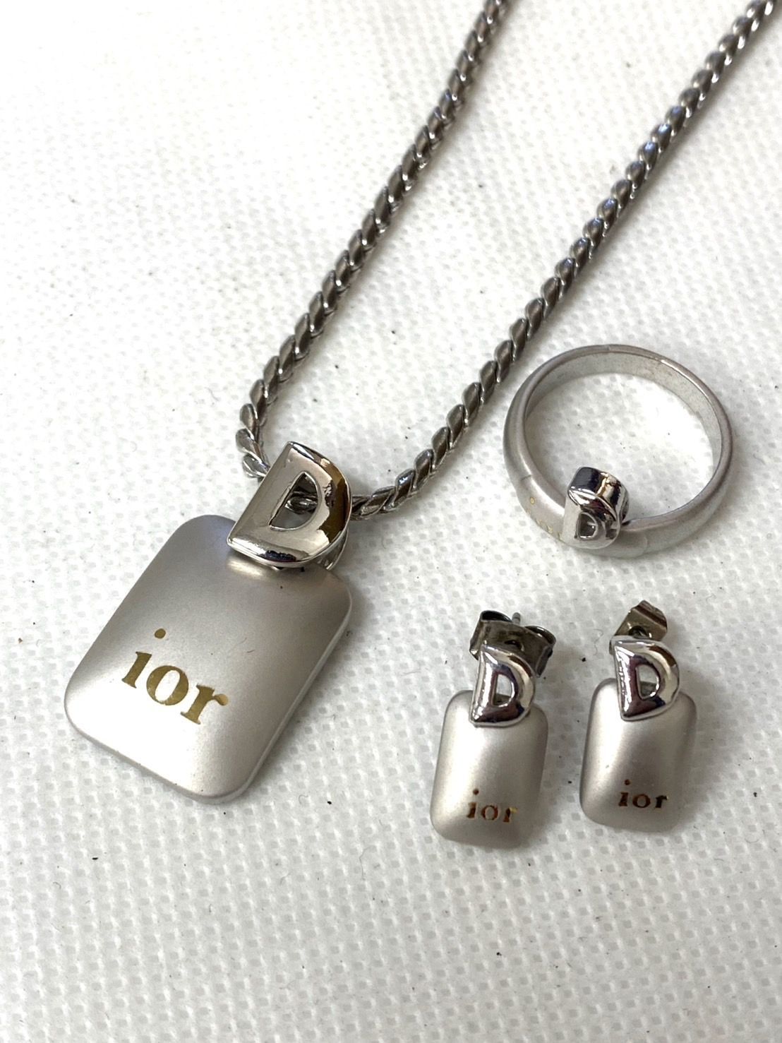 Christian Dior クリスチャンディオール レディース アクセサリー セット 指輪 リング ネックレス ピアス ペンダント シルバー Ik041704