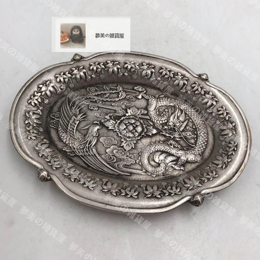 大明成化薄胎蒔絵鳳紋賞盤  装飾品 現代工芸品  美術品 置物 新品・未使用】銅 細工 獅子頭龍鳳盤 装飾品 現代工芸品美術品