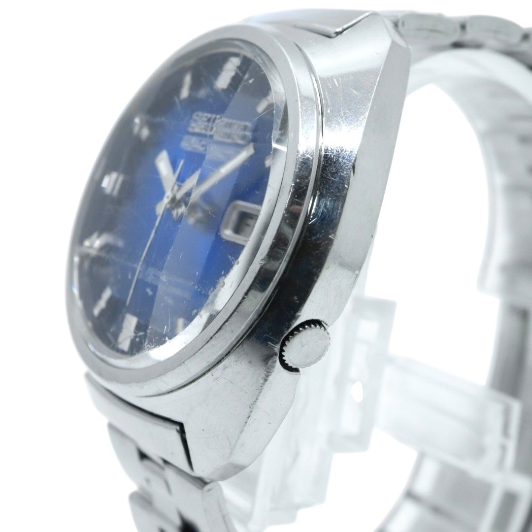 稼働品 SEIKO セイコー 5アクタス 腕時計 7019-7350 自動巻き 21石 デイデイト ブルーダイヤル メンズ アナログ ヴィンテージ 70年代 昭和レトロ アンティークウォッチ クラシックデザイン クリーニング済み G4
