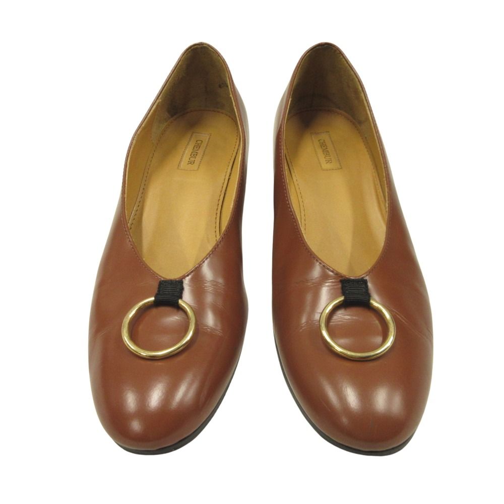 CHEMBER チェンバー リング パンプス シューズ 靴 レザー アーモンド  