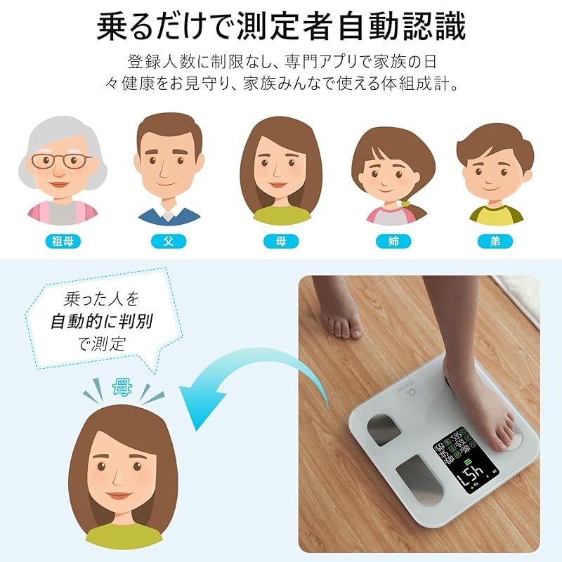 測定 arboleaf 体重計 arboleaf 体重計 スマホ連動 14項目 体組成計の通販 by T K s shop