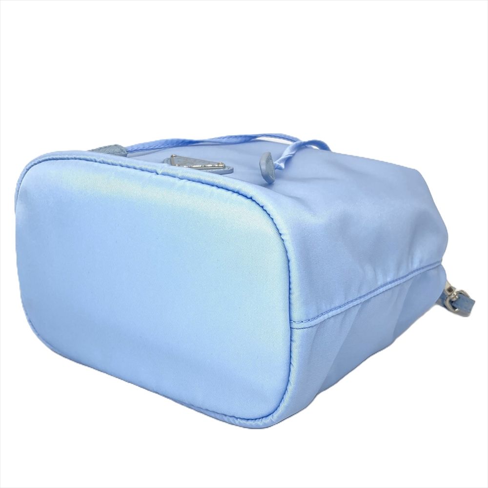 PRADA プラダ ナイロンミニポーチ ライトブルー PRADA プラダ ポーチ プレート ABランク 半月型