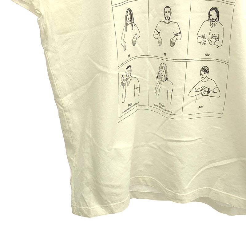 MM6 Maison Margiela / エムエムシックスメゾンマルジェラ | Sign language サイン ランゲージ プリント Tシャツ | XS | ホワイト | レディース MM6 Maison Margiela / エムエムシックスメゾンマルジェラ | Sign