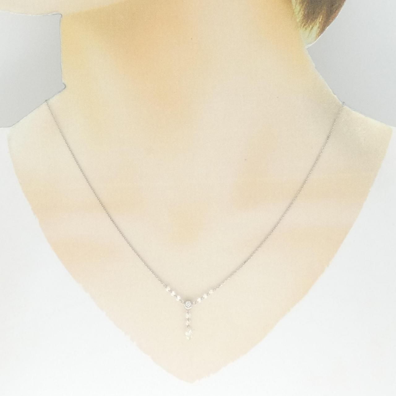 K18WG ダイヤモンド ネックレス 0.47CT - メルカリ