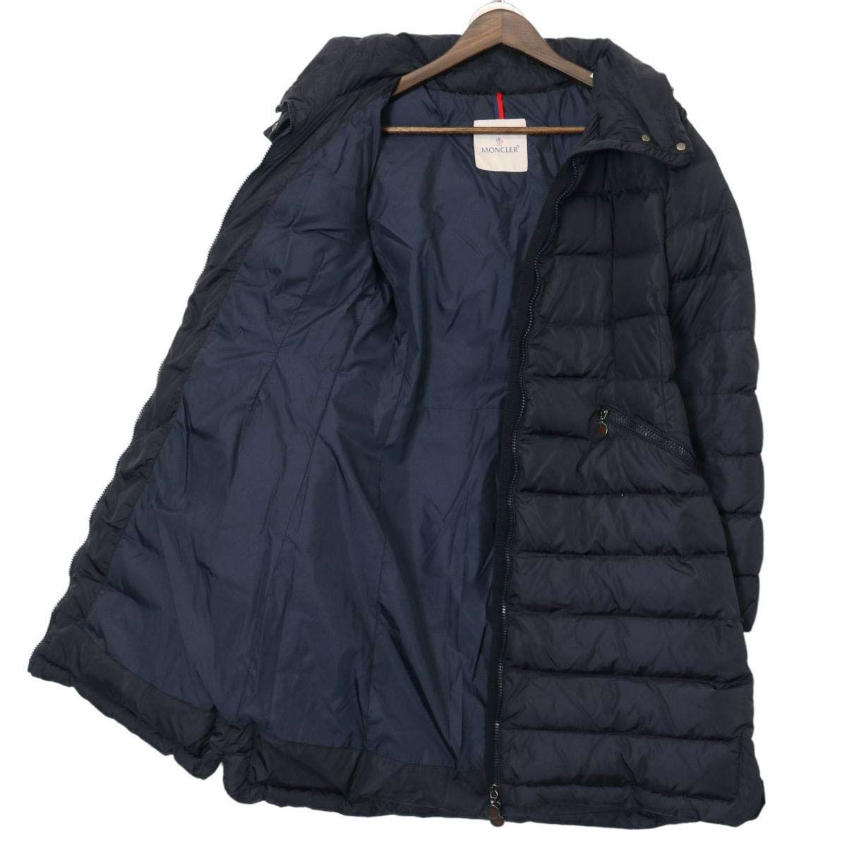 モンクレール FLAMME フラム ダウンコート 49929 05 54155 レディース ネイビー MONCLER【中古】 【アパレル・小物】