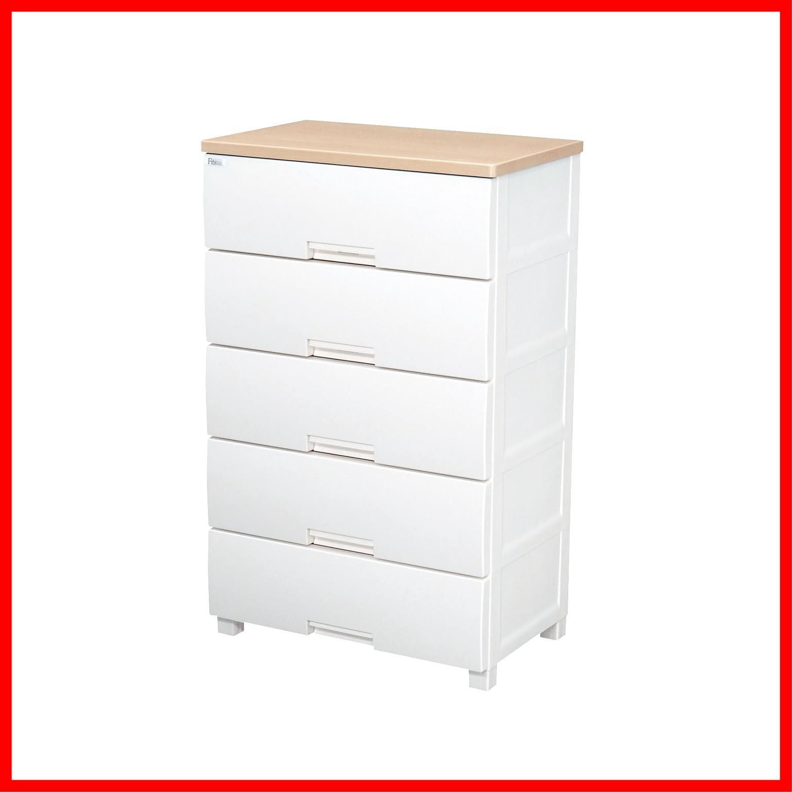 完成品 フィッツプラス 5段 サイズ 豊富 特許取得済 引出しロック付きで抜け落ちを防ぐ スムーズな引出し 脚付き 木製天板 インテリアに合うリビングチェスト 使いやすさを追求したチェスト タンス 収納ケース 衣装ケース プラス