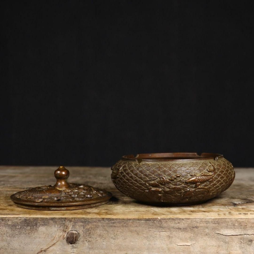 銅細工 百福 蓮華底香炉 香道具 装飾品 工芸品 美術品 置物