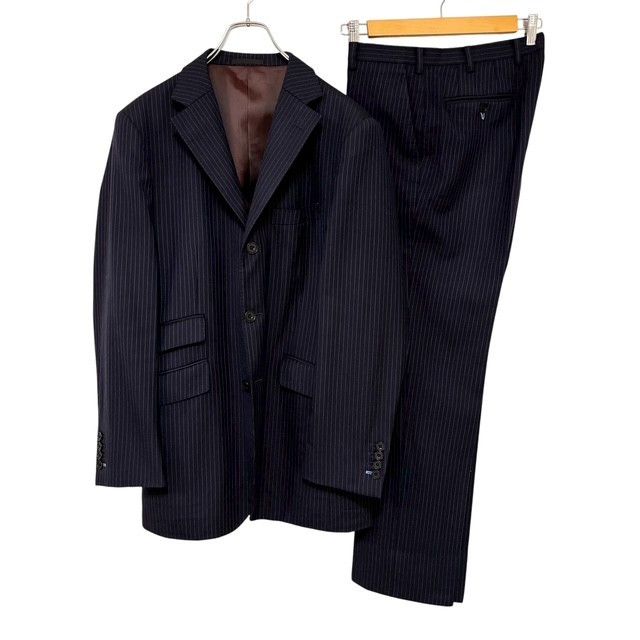 Burberry Black labelスーツ上下ペアベスト新品未使用ストライプ 中古 バーバリーブラックレーベル BURBERRY BLACKLABEL スーツ