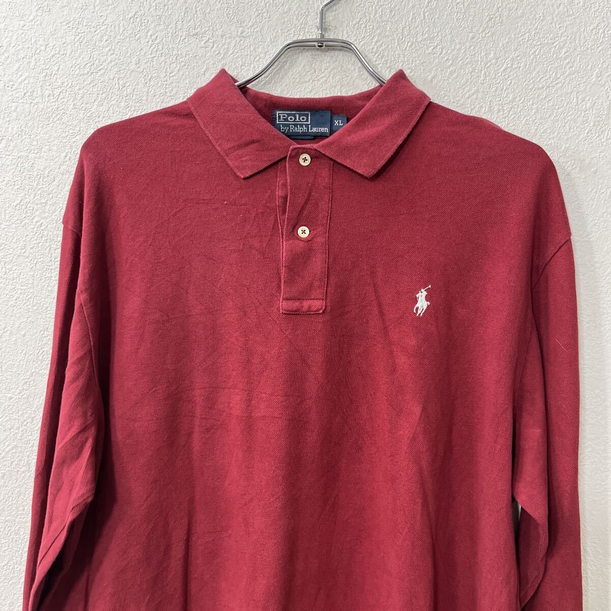 POLO RALPH LAUREN 長袖 ポロシャツ XL ワインレッド ポロ