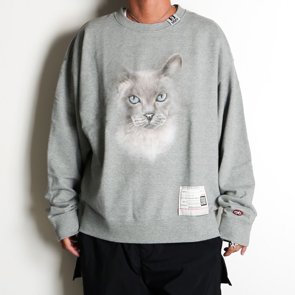 【Maison MIHARA YASUHIRO/メゾン ミハラヤスヒロ】Cat Printed Sweatshirt - GRAY / プルオーバー スウェット / A13PO662【送料無料】