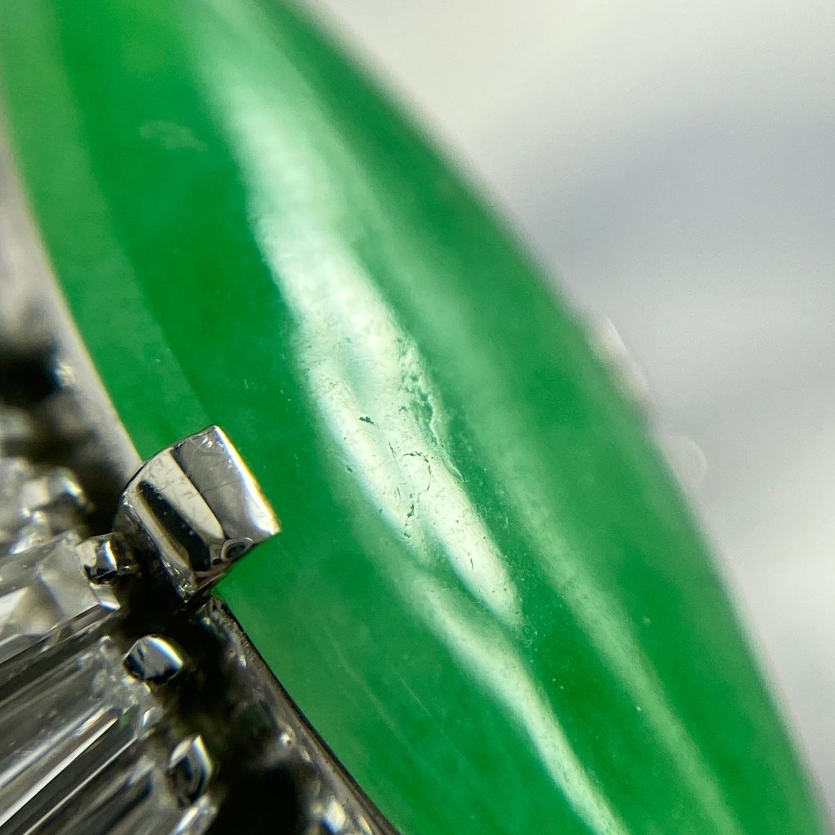 在庫一掃】 翡翠 デザインリング プラチナ 指輪 メレダイヤ リング 9.5  