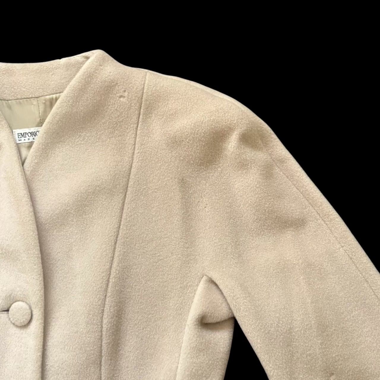 EMPORIO ARMANI エンポリオ アルマーニ ノーカラーコート ベージュ 上