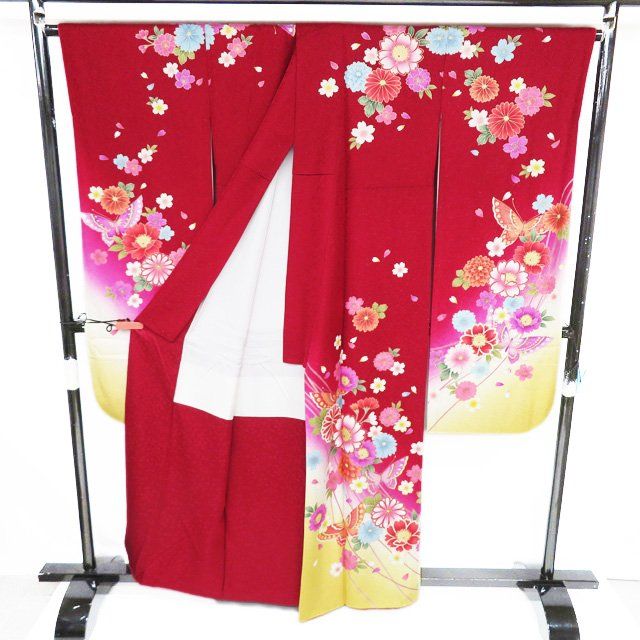 KN3880 振袖 身丈161cm 正絹 着物 成人式 KN3880 振袖 身丈161cm 正絹 着物 成人式