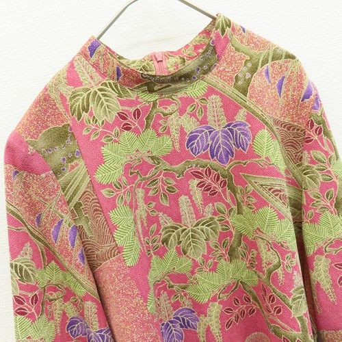 詩仙堂　ヒトシタムラ　蝶　矢絣　スタンドカラー　トップス　カットソー　和柄 詩仙堂 ヒトシタムラ 蝶 矢絣 スタンドカラー トップス