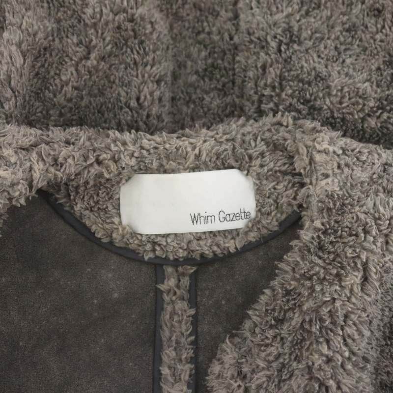 ウィムガゼット Whim Gazette ボアコート ノーカラー アウターF グレー