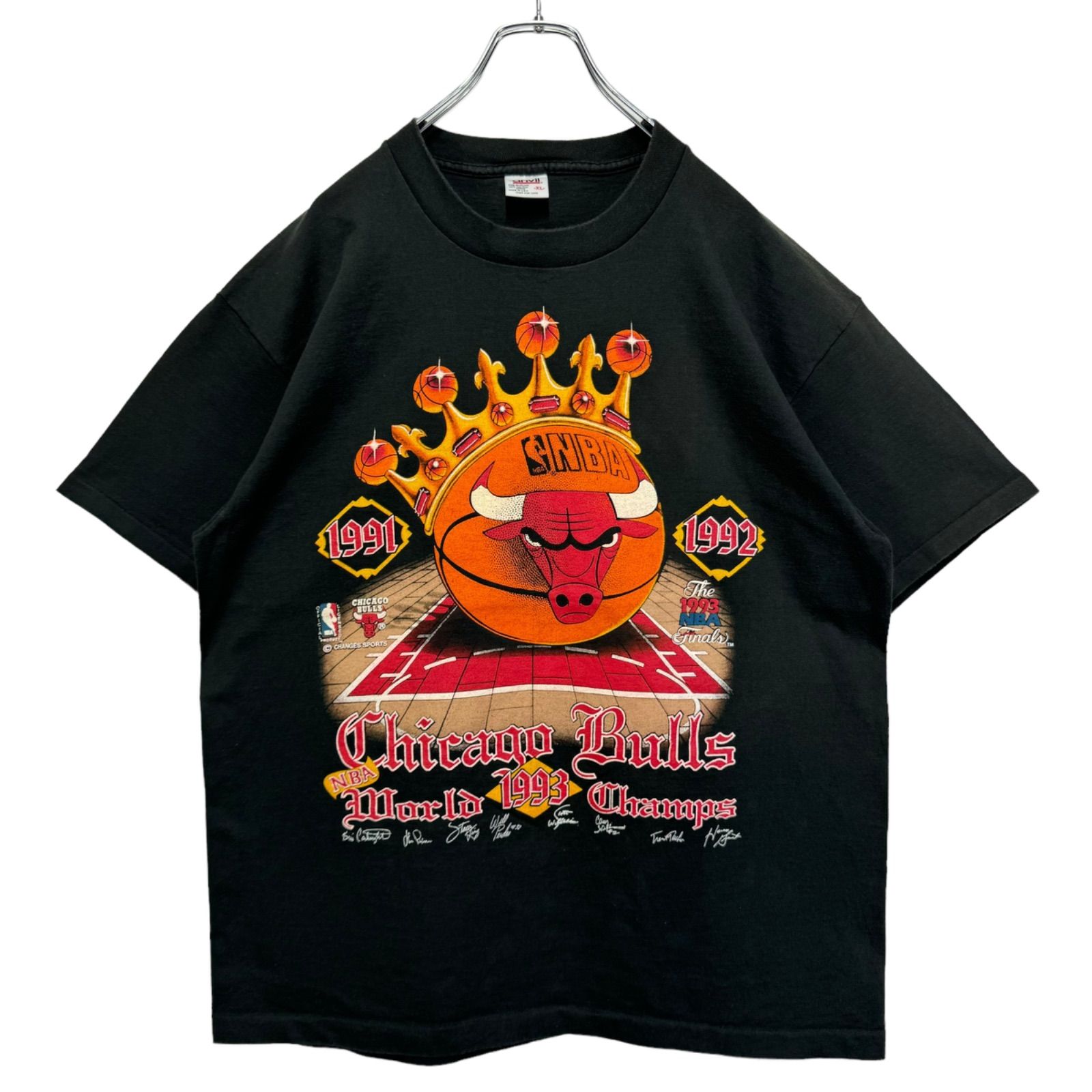 90s vintage 1993 NBA Chicago Bulls Print T-shirt Tee USA製 