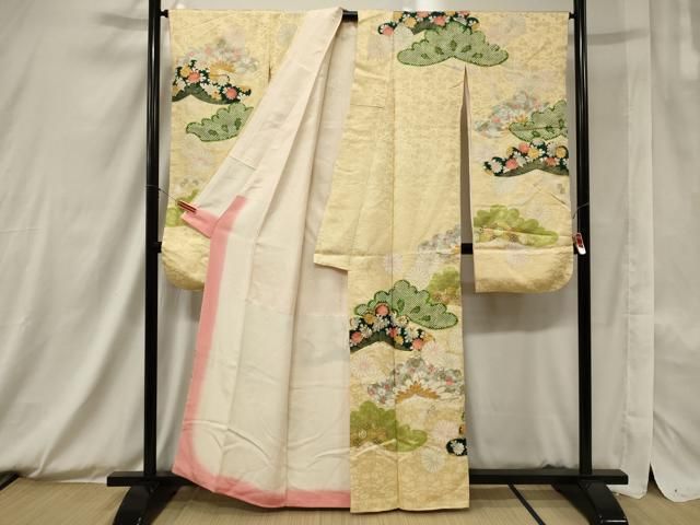 平和屋着物＃道行コート 舞花文 ロング丈 正絹 逸品 CAAW4905dy