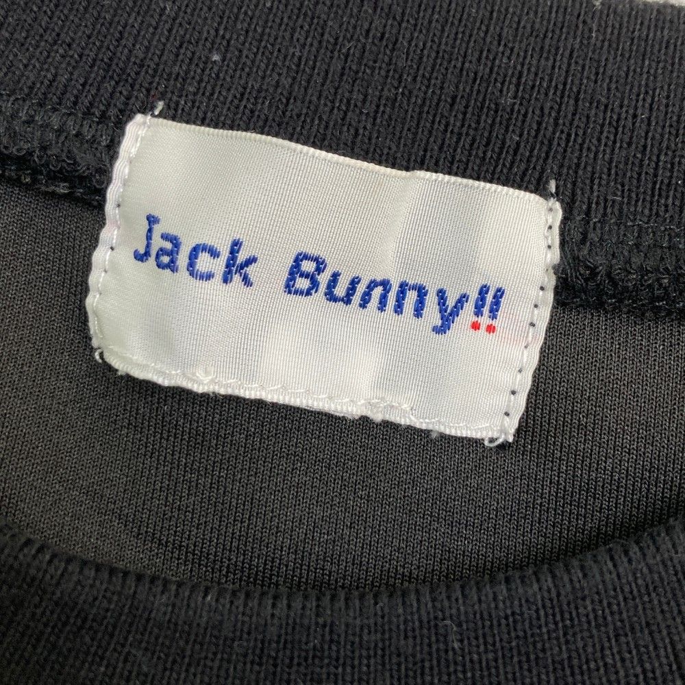 サイズ：5 JACK BUNNY ジャックバニー  長袖 スウェットトレーナー 星ワッペン  ブラック系 [240101446951] ゴルフウェア メンズ ストスト サイズ：5 JACK BUNNY ジャックバニー 長袖 スウェット