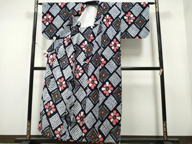 平和屋着物∴夏物 浴衣 有松鳴海絞り 花菱文 綿 CAAY4504ng