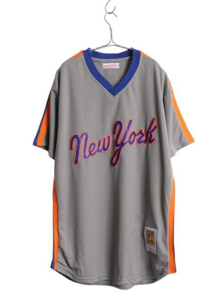 なクーポン配布中! メッツ ベースボール シャツ メンズ XL | MLB オフィシャル ミッチェルアンドネス 大リーグ ユニフォーム プルオーバー 大きいサイズ 復刻