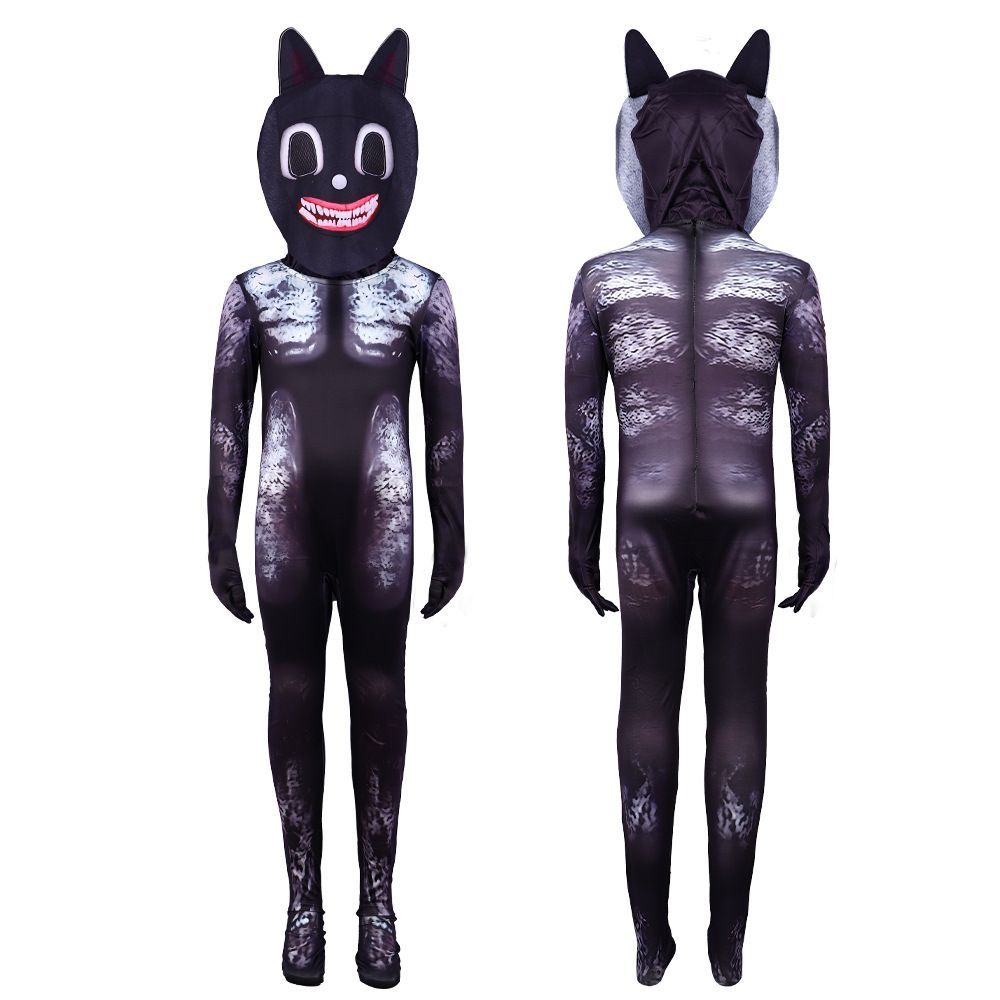 カートゥーンキャット 黒猫コスプレ 子供キッズ着ぐるみ2点セット