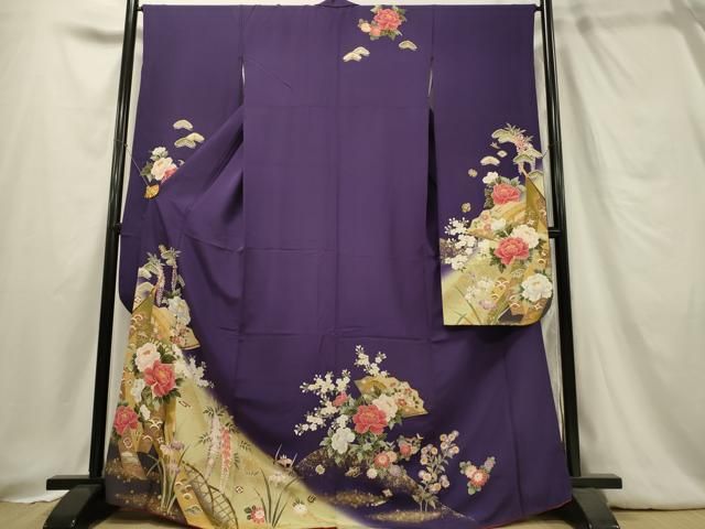 平和屋着物□豪華振袖 駒刺繍 吉祥草花文 暈し染め 金彩 正絹
