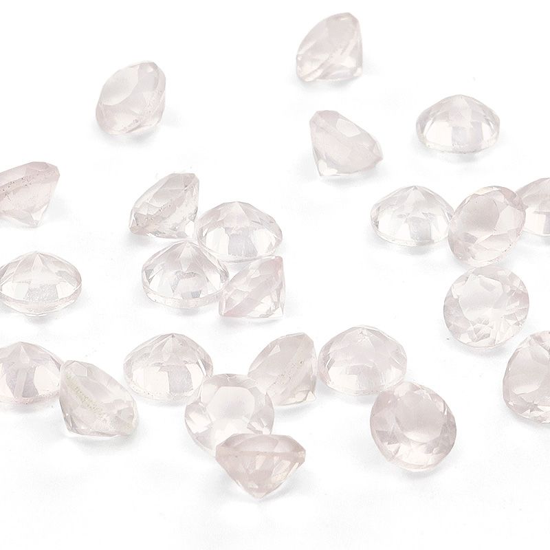 ブラジル産 ローズクォーツ コインファセットカット ルース 4mm