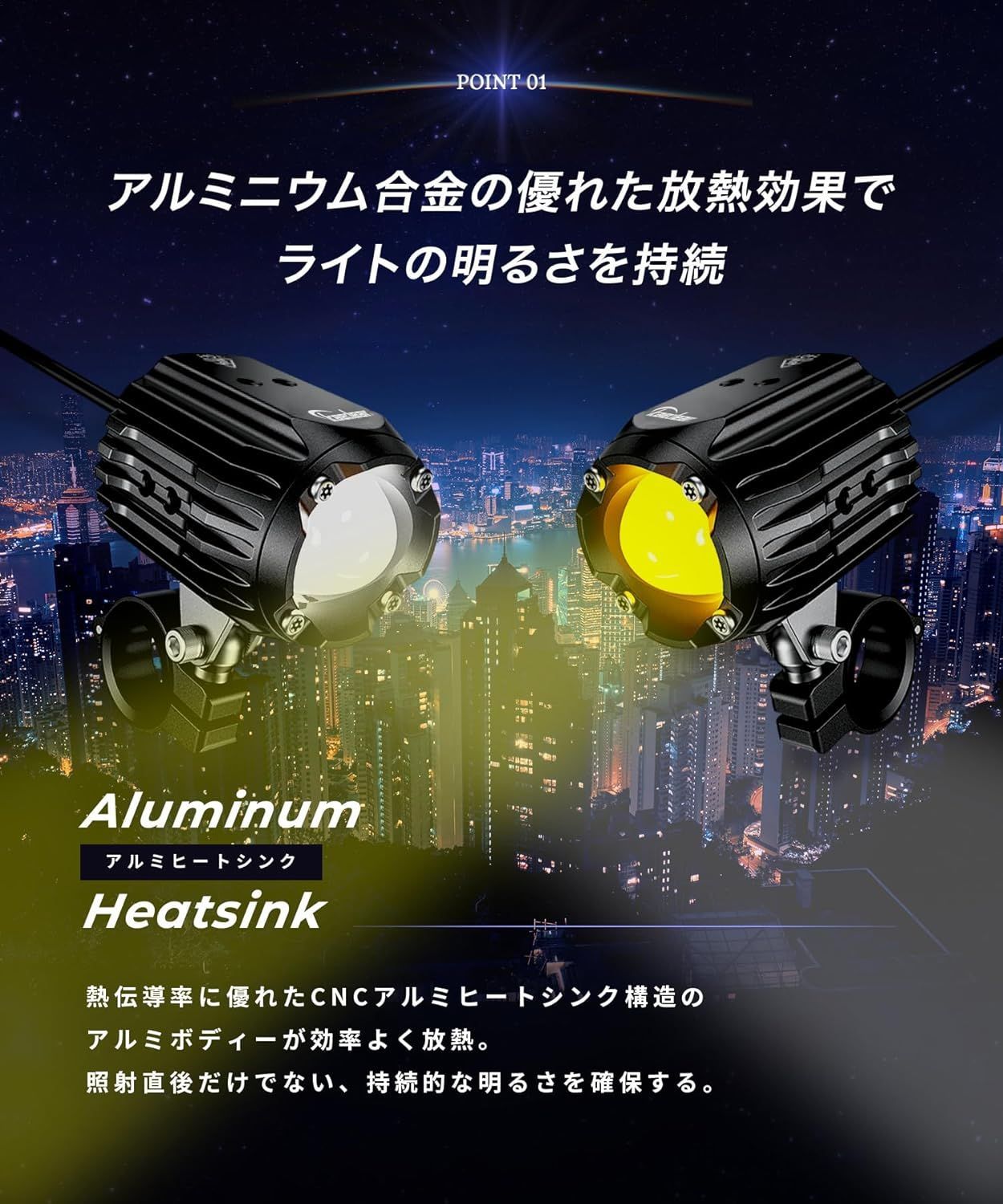 Kaedear(カエディア) バイク LED プロジェクター フォグ ランプ