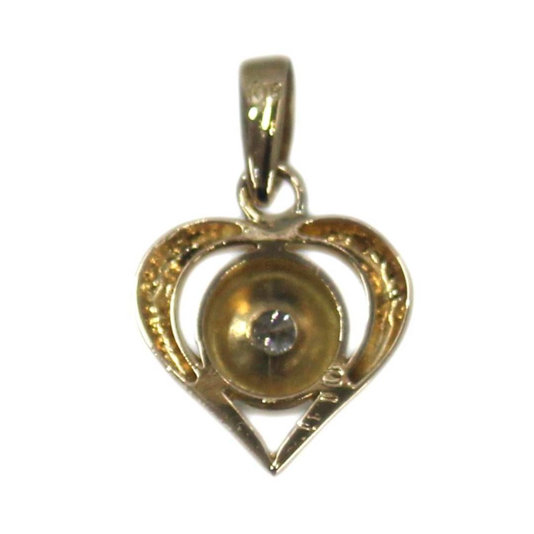 K18 18金 ゴールド ダイヤ ハート モチーフ ペンダント トップ 0.10ct