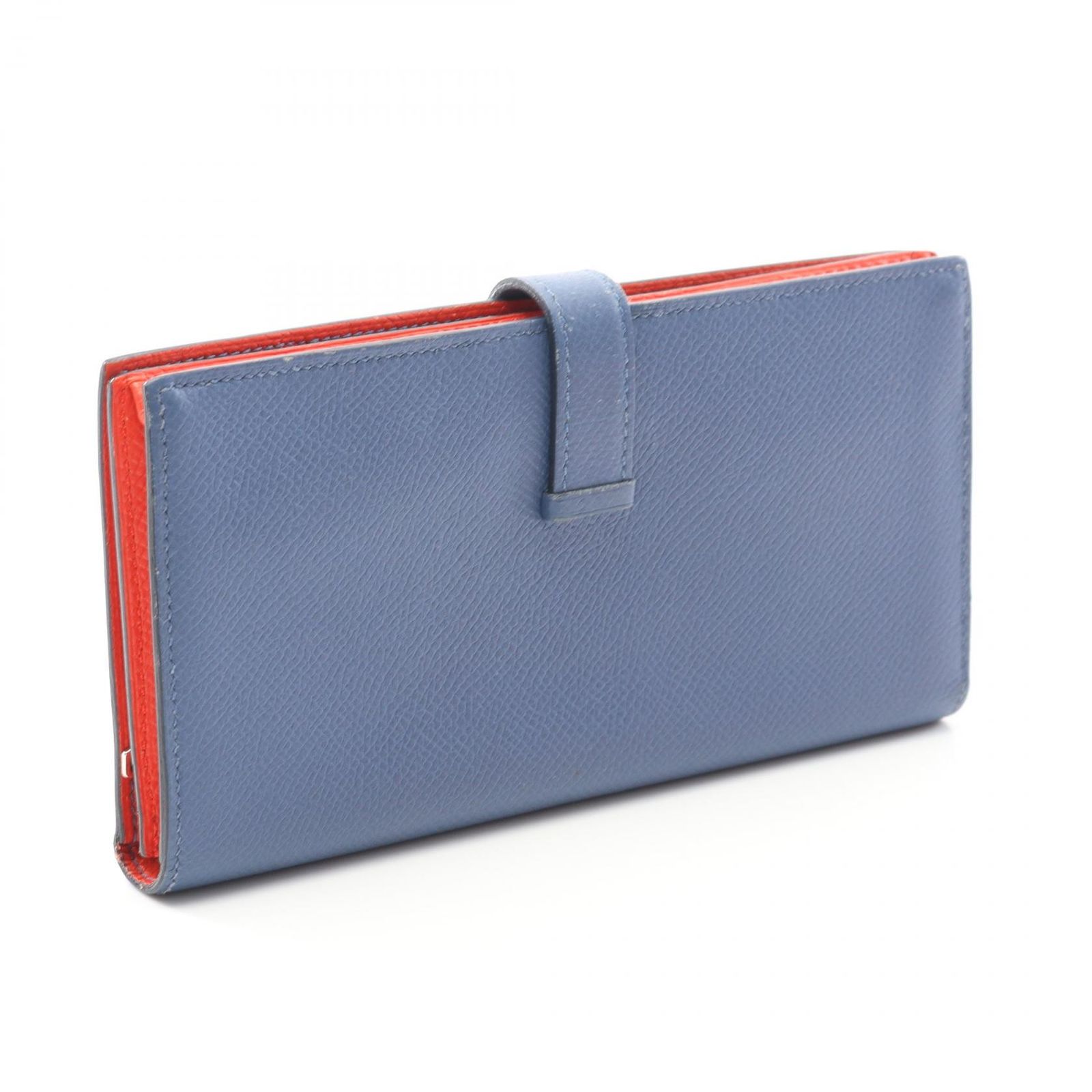 【未使用】エルメスシェーブル ブルー系 ベアン スフレ 二つ折り長財布 HERMES （未使用 展示品）エルメス ベアン スフレ 二つ折り長