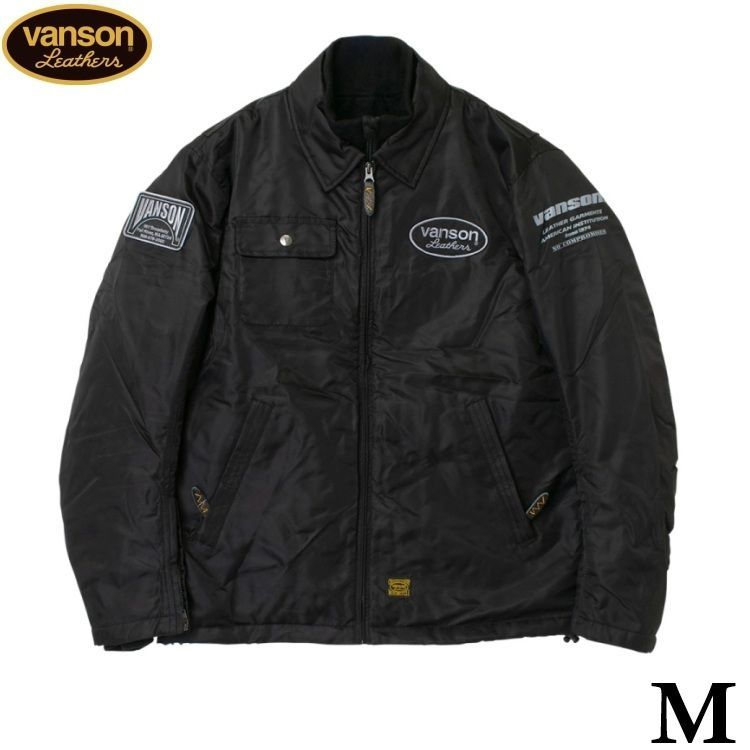 VANSON バンソン TVS2509W コーチジャケット ブラック Mサイズ 着脱式 