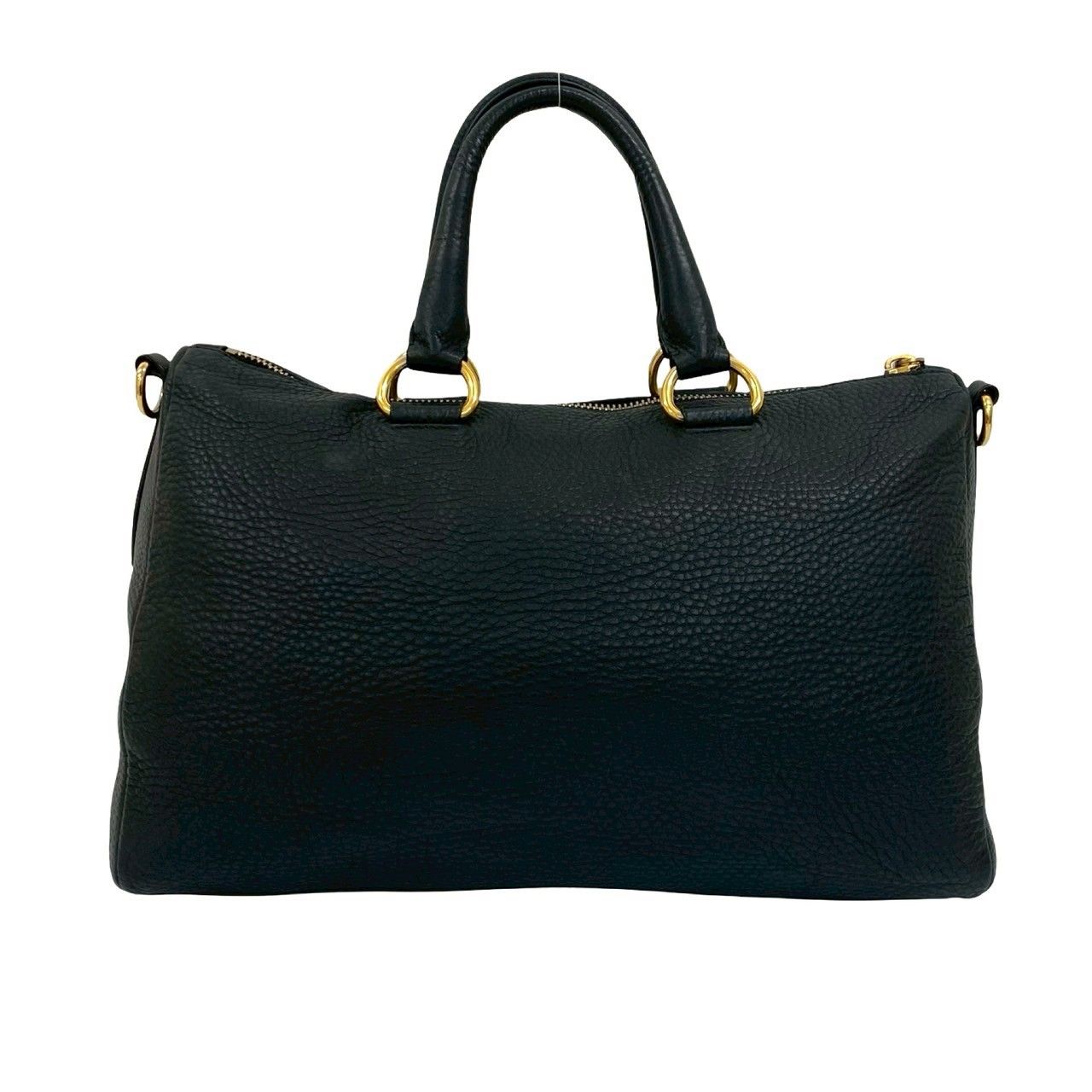 極 美品 希少品 PRADA プラダ ロゴ ゴールド 金具 レザー 本革