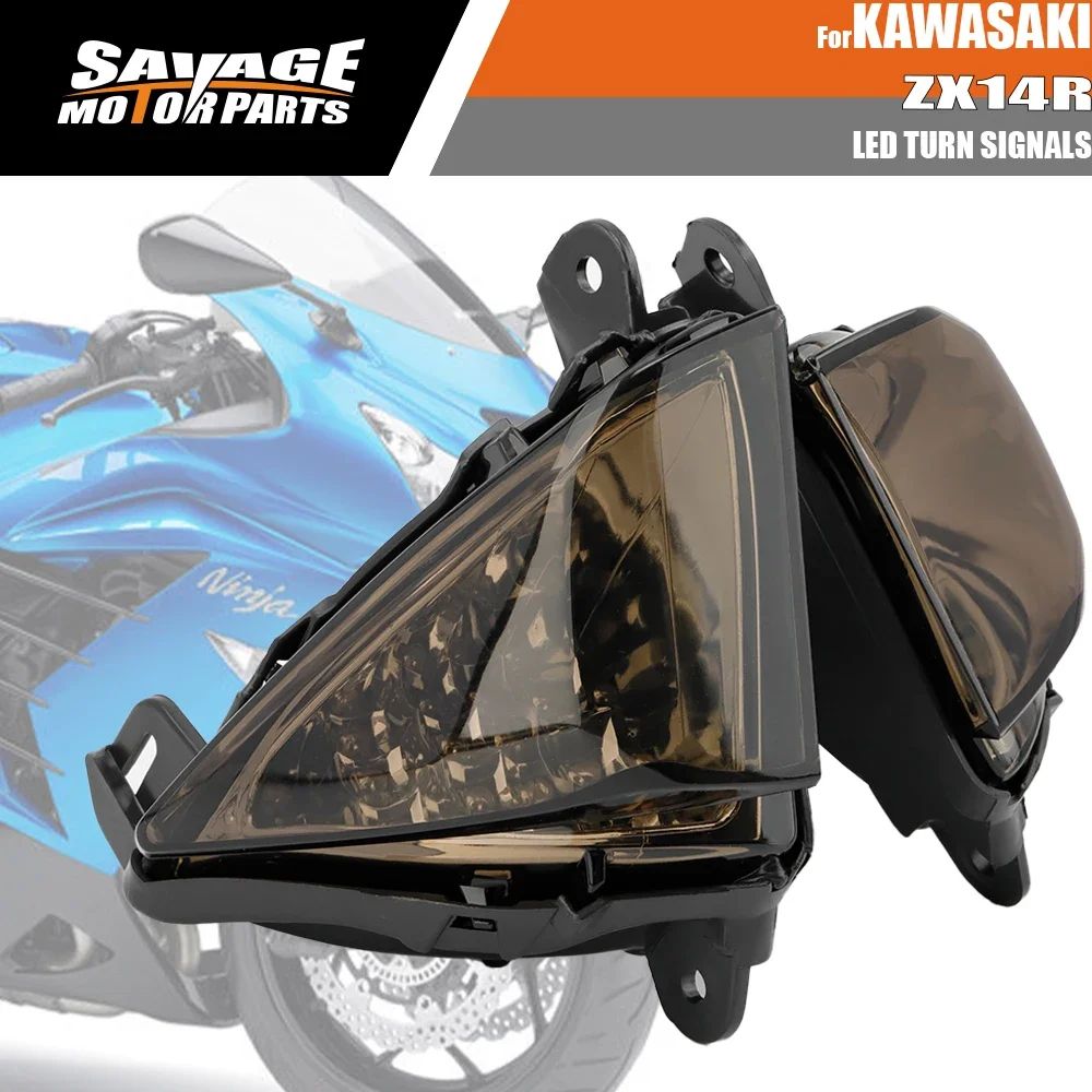 カワサキ ZX14R ZZR 1400 フロント LED ウィンカー コンクール 14 ZX 14R 2006年-2020年 バイク アクセサリー インジケーターライトフラッ
